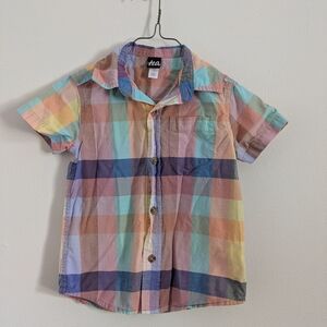 Tea Collection Multicolor Plaid Button Down Shirt